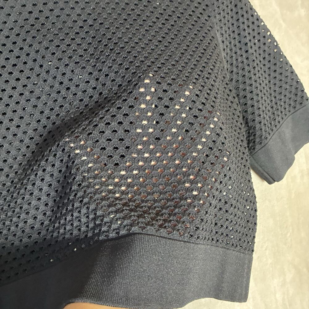 A.L.C. Cropped Open-Knit Top Sweater Black Size M - Picture 2 of 10